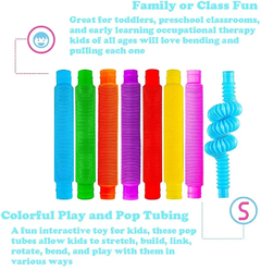 Pop Tube 9cm Brinquedo Sensorial Fidget Tubos C/6 - BRINQUEDOS E UTILIDADES 