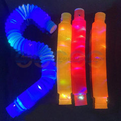 Imagem do Poptube Com Led Tubo Fidget Tube Toys Folding Pop It Anti Estresse Iluminação