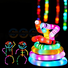 Imagem do Poptube Com Led Tubo Fidget Tube Toys Folding Pop It Anti Estresse Iluminação