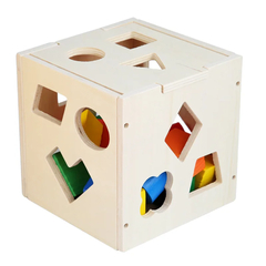 Cubo Didatico Em Madeira Formas Geometricas - loja online