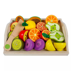 KIT FRUTAS E LEGUMES DE MADEIRA PINUS EDUCATIVO MONTESSORI - comprar online