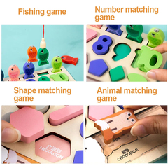 Jogo De Pesca Quebra-Cabeça Animal Formas E Números