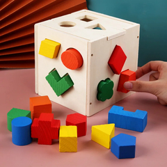 Cubo Didatico Em Madeira Formas Geometricas - loja online