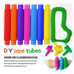Tubo telescópico pop colorido, alongamentos tubo ondulado, Stress Relief Toy pa