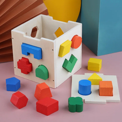 Cubo Didatico Em Madeira Formas Geometricas