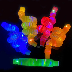 Poptube Com Led Tubo Fidget Tube Toys Folding Pop It Anti Estresse Iluminação - loja online