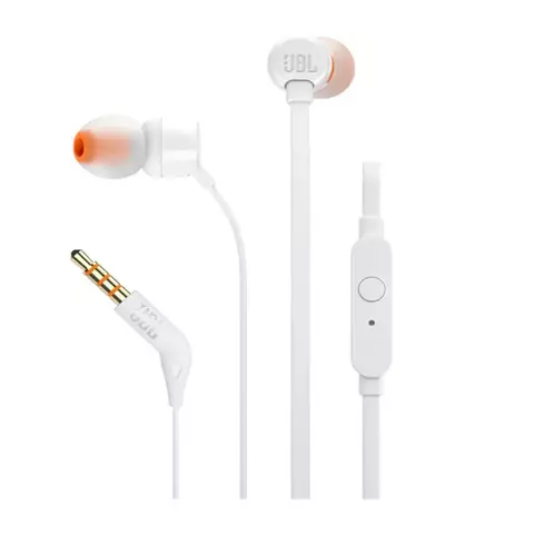FONE DE OUVIDO COM MICROFONE JBL TUNE T110 BRANCO