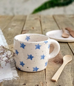 Taza Recta Mediana. estrellas azules en internet