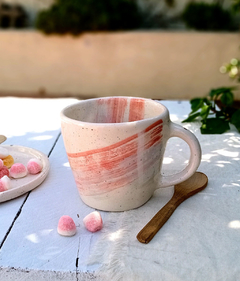 Taza cónica 300 ml. pincelada roja