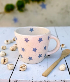 Taza cónica 300 ml. estrellas azules