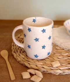 Taza alta 350 ml. estrellas azules - comprar online