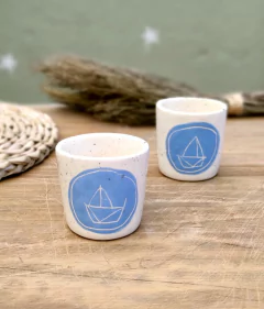 POCILLO CAFÉ ESPRESSO / MATE. barquito azul - comprar online