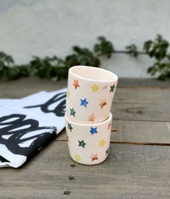 SET DE DOS POCILLOS CAFÉ ESPRESSO. estrellas multicolor - comprar online