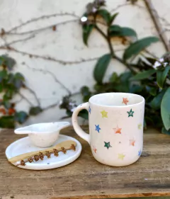 Taza alta 380 ml. estrellas multicolor - comprar online