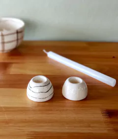 set de 2 portavelas. semicirculares - comprar online