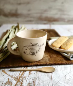 Taza cónica. 300 ml. pajarito 2