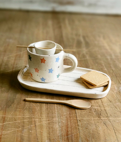 Set de taza infusora + plato bandejita (diseños a elección)