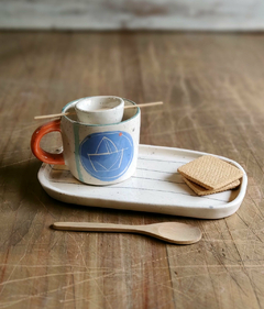Imagen de Set de taza infusora + plato bandejita (diseños a elección)