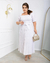 Vestido Midi lastex Plissado - Branco - comprar online