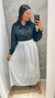 Saia MIDI de tule - Branca - Vielux Moda Evangélica 
