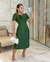 Vestido Midi plissado Fioritta - Verde militar - comprar online