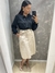Saia MIDI de suede - areia - comprar online