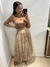 Saia de tule e paetês - Bege - comprar online
