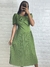 Vestido Midi plissado Fioritta - Verde militar