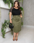 Saia MIDI de suede - Verde militar na internet