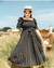 Vestido Midi lastex plissado - Preto