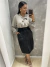 Saia MIDI de suede - preta - Vielux Moda Evangélica 