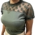 Blusa canelada manga de tule na internet