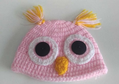Touca Coruja Rosa