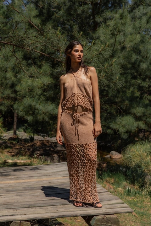 Falda bruna - comprar online