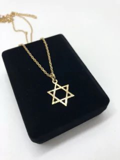 Corrente Masculina com pingente estrela de Davi em ouro 18kl/750 - loja online