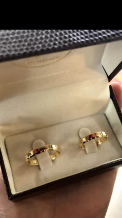 Par de Aliança 3 cantos em ouro 18kl/750 - comprar online