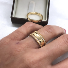 Aparador de Aliança com Pedras Em Ouro 18k/750 - comprar online
