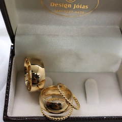 Aparador de Aliança com Bolinhas em Ouro 18kl/750 na internet