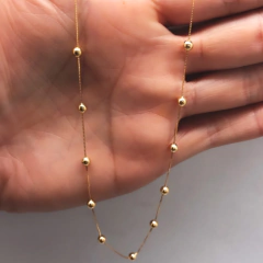 Colar Choker Com Bolinhas em Ouro 18kl/750 na internet