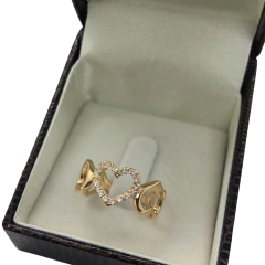Anel de Coração Vazado em Ouro 18kl/750 - comprar online