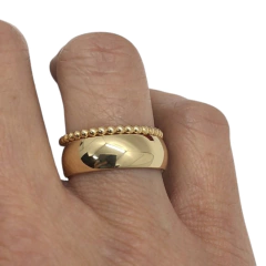 Anel delicado com bolinhas em ouro 18kl/750 - loja online