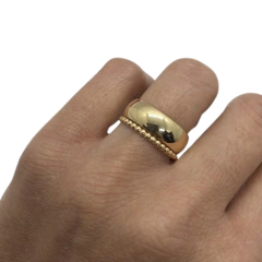 Anel delicado com bolinhas em ouro 18kl/750 - loja online
