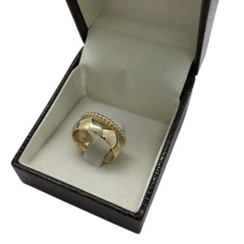 Anel delicado com bolinhas em ouro 18kl/750 - Design Joias