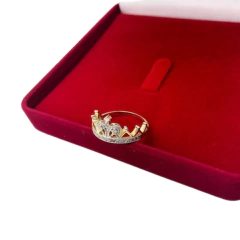 Anel Coroa Com Zircônias Em Ouro 18kl/750 - loja online