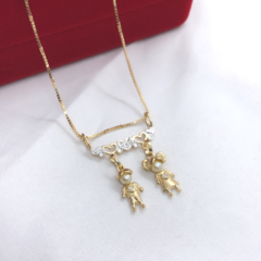 CORRENTE VENEZIANA COM FILHOS EM OURO 18K/750 - comprar online