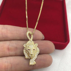 CORRENTE VENEZIANA COM PINGENTE PANTERA EM OURO 18K/750 - comprar online