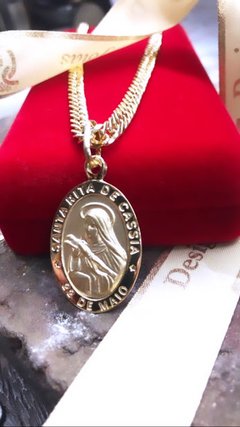 Pingente Santa Rita de Cássia Em Ouro 18kl/750