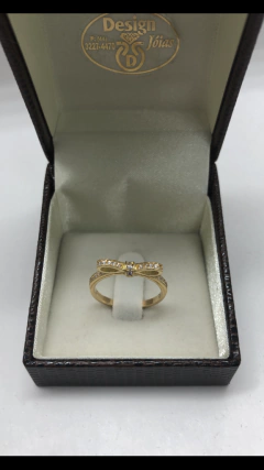 Anel de Laço Com Pedras em Ouro 18kl/750 - comprar online