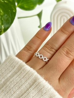 Anillo círculos con strass (ANL63)