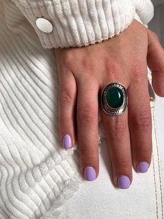 ANILLO OVAL CON PIEDRA JADE - ANP123